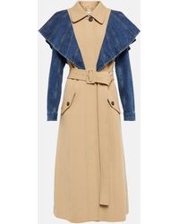 Chloé - Trench-coat en jean, laine vierge et coton - Lyst