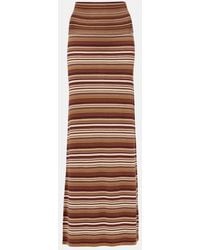 AYA MUSE - Knitted Striped Silk-Blend Maxi Skirt - Lyst