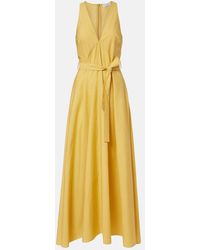 Brunello Cucinelli - Belted Cotton-Blend Maxi Dress - Lyst