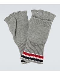 Thom Browne Handschuhe aus Schurwolle - Grau