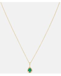 STONE AND STRAND - Bonbon 14kt Gold Pendant Necklace With Emerald - Lyst