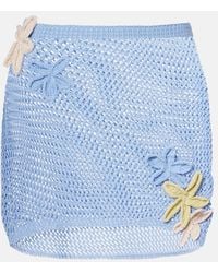 Bananhot - Cori Open-Knit Lame Miniskirt - Lyst