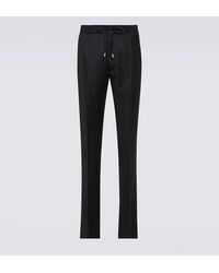 Lardini - Wool And Cashmere-blend Slim Pants - Lyst