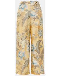 Etro - Printed Silk Wide-Leg Pants - Lyst