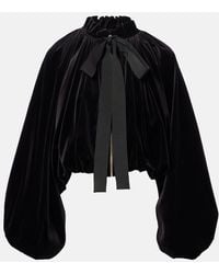 Patou - Bow-Detail Cotton-Blend Velvet Jacket - Lyst