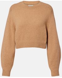 KHAITE - Masie Cropped Wool And Cashmere Sweater - Lyst