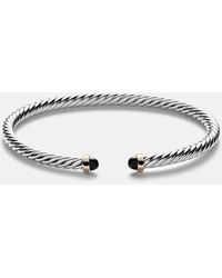 David Yurman - Cable Flex Sterling And 14Kt Cuff Bracelet With Onyxes - Lyst