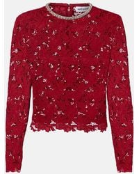 Self-Portrait - Embellished Guipure Lace Top - Lyst