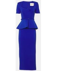 Roland Mouret - Peplum Silk And Wool-Blend Midi Dress - Lyst