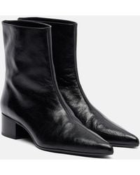 KHAITE - Andee 40 Leather Ankle Boots - Lyst
