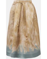 Dries Van Noten - Printed High-Rise Midi Skirt - Lyst
