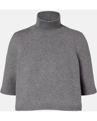 Alaïa - Cropped Cashmere-Blend Turtleneck Top - Lyst