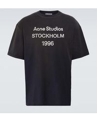 Acne Studios - T-shirt in misto cotone con logo - Lyst