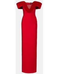 David Koma - Velvet-Trimmed Wool-Blend Gown - Lyst