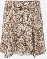 Isabel Marant - Ozany Snake-Print Silk-Blend Miniskirt - Lyst
