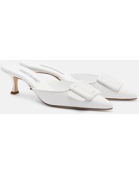 Manolo Blahnik - Maysale 50 Leather Mules - Lyst