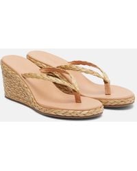 Ancient Greek Sandals - Etheria Raffia Wedge Thong Sandals - Lyst