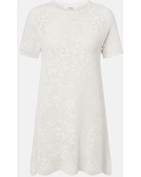 Chloé - Pointelle Scalloped Cotton Minidress - Lyst