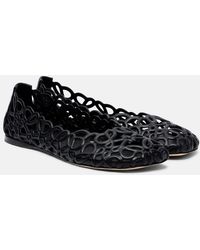 Loewe - Petal Anagram Leather Ballet Flats - Lyst