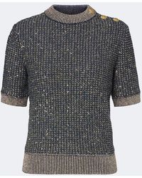 Balmain - Pullover Aus Lame Mit Pailletten - Lyst