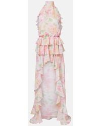 Bananhot - Malena Floral Ruffled Asymmetric Maxi Dress - Lyst