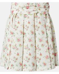 ShuShu/Tong - Floral Pleated Miniskirt - Lyst