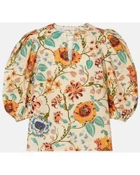 Ulla Johnson - Florielle Floral Cotton Top - Lyst