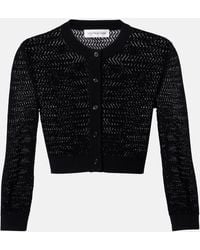 Victoria Beckham - Pointelle Cropped Cardigan - Lyst