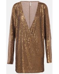 Norma Kamali - Dolman Sequined Minidress - Lyst