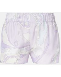 PUCCI - Orchidee Low-Rise Silk Twill Shorts - Lyst