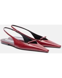 Victoria Beckham - Leather Slingback Flats - Lyst