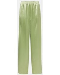 Valentino - High-Rise Silk Duchesse Wide-Leg Pants - Lyst