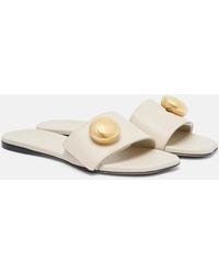 Loewe - Pebble Leather Slides - Lyst