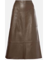 JOSEPH - Blomfield Leather Midi Skirt - Lyst
