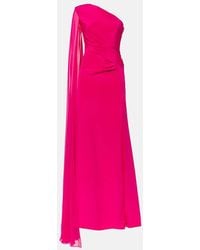 Roland Mouret - Vestido De Fiesta Asimetrico De Chifon De Seda - Lyst