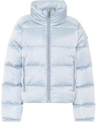 Tory Sport Veste doudoune matelassée en satin - Bleu