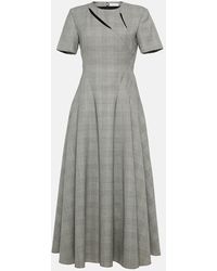 Alexander McQueen - Prince Of Wales Checked Wool Maxi Dress - Lyst