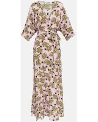 Diane von Furstenberg - Printed Wrap Maxi Dress - Lyst