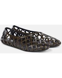 Alaïa - Cage Leather Ballet Flats - Lyst
