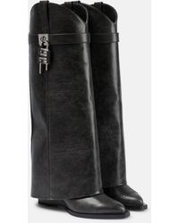 Givenchy - Shark Lock Cowboy Leather Boots - Lyst