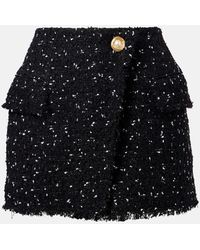 Balmain - Mini-Jupe En Tweed A Pois - Lyst