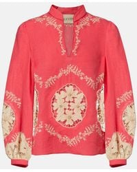 Valentino - Embroidered Linen Shirt - Lyst