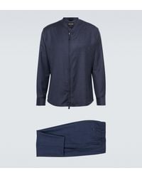 Giorgio Armani Anzug aus einem Woll-Seidengemisch - Blau