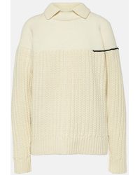 Victoria Beckham - Double-Collar Wool Sweater - Lyst