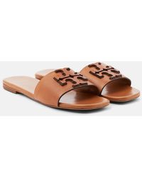 Tory Burch - Ines Logo Leather Sandals - Lyst