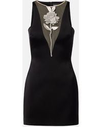 David Koma - Embellished Floral Satin Minidress - Lyst