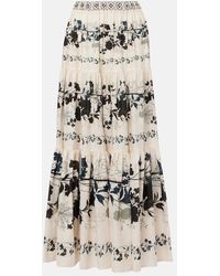 La DoubleJ - Big Floral Cotton Maxi Skirt - Lyst