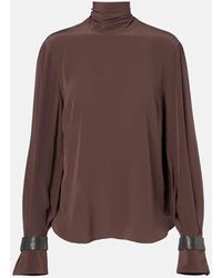 Brunello Cucinelli - Blouse Monili En Soie - Lyst