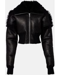 Rick Owens - Flight Cropped Leather Jacket - Lyst