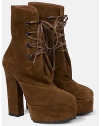 Alaïa - Trekk Suede Ankle Boots - Lyst